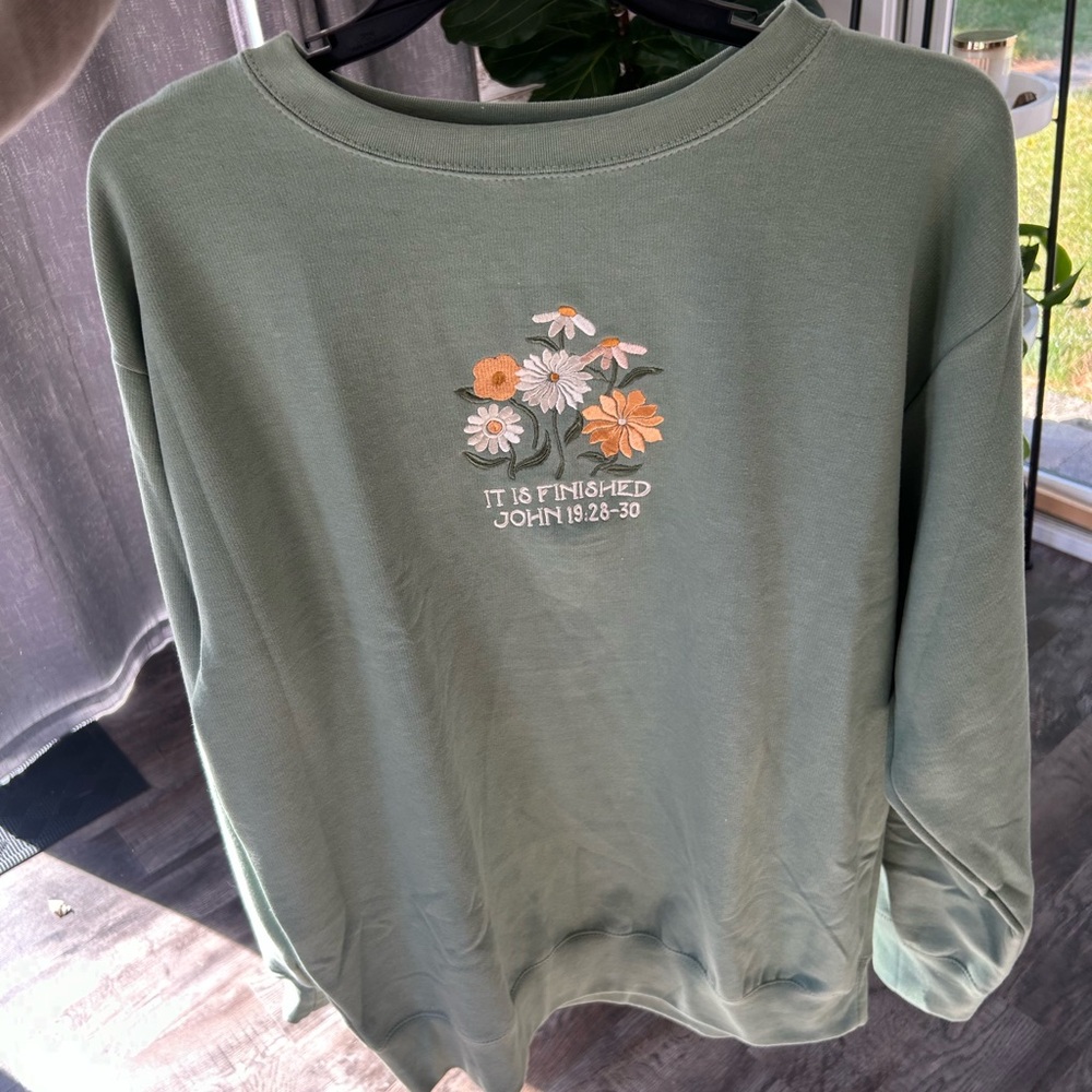 Brand New Green Floral Graphic Sweatshirt